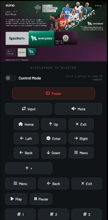 Xumo on screen remote